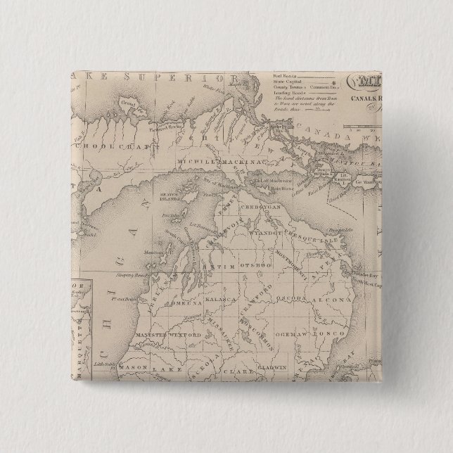 Bóton Quadrado 5.08cm Michigan 5 (Frente)