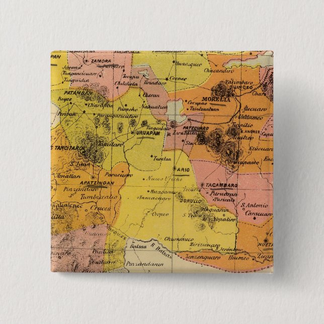 Bóton Quadrado 5.08cm Michoacan, México (Frente)
