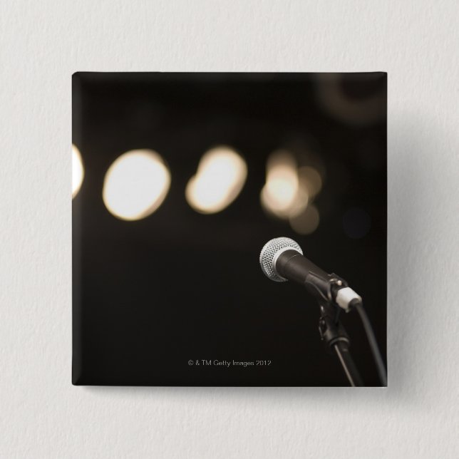 Bóton Quadrado 5.08cm Microfone e projectores (Frente)