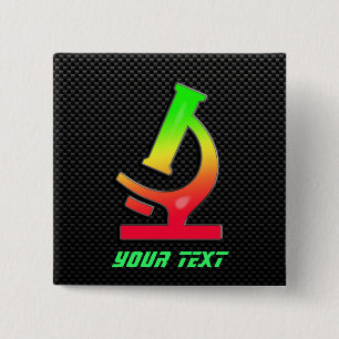 Bóton Quadrado 5.08cm Microscópio lustroso