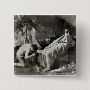 Bóton Quadrado 5.08cm Midas na fonte do rio Pactolus