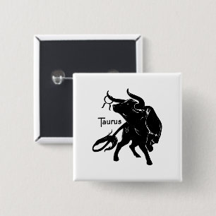 Bóton Quadrado 5.08cm Mighty Taurus, o Bull Zodiac