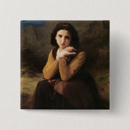 Bóton Quadrado 5.08cm Mignon (Sweet Young French Girl) (por Bouguereau)