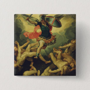 Bóton Quadrado 5.08cm Miguel e os anjos caídos por Giuseppe Cesari