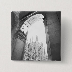 Bóton Quadrado 5.08cm Milano Itália, Galleria View of the Duomo