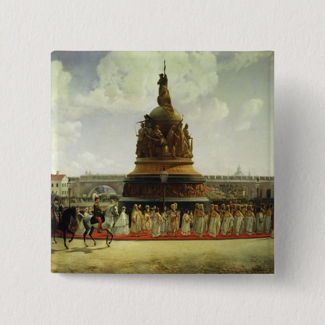 Bóton Quadrado 5.08cm Milênio de Rússia (Frente)