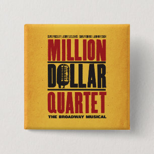 Bóton Quadrado 5.08cm Milhão logotipos do quarteto do dólar