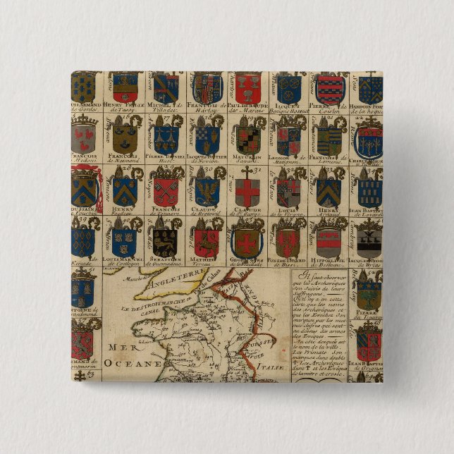 Bóton Quadrado 5.08cm Militar da França (Frente)