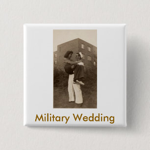 Bóton Quadrado 5.08cm Military Wedding