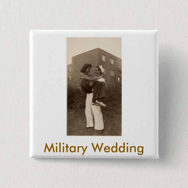 Bóton Quadrado 5.08cm Military Wedding (Frente)