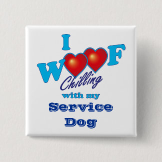 Bóton Quadrado 5.08cm Mim cão do serviço do Woof
