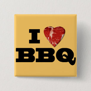 Bóton Quadrado 5.08cm Mim CHURRASCO do coração, churrasco engraçado d