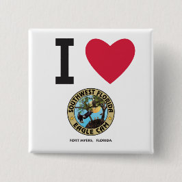 Bóton Quadrado 5.08cm MIM CORAÇÃO a came de Florida Eagle do sudoeste