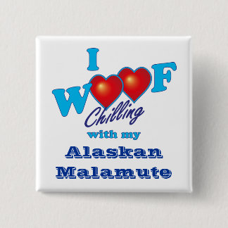 Bóton Quadrado 5.08cm Mim Malamute do Alasca do Woof