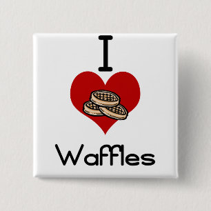 Bóton Quadrado 5.08cm Mim waffles do amor-coração