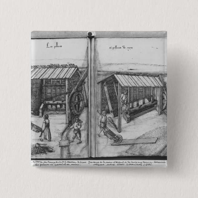 Bóton Quadrado 5.08cm Mina de prata de Croix-auxiliar-Minas do La, (Frente)