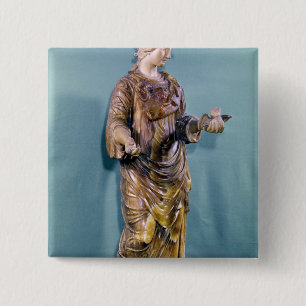 Bóton Quadrado 5.08cm Minerva com uma coruja, cópia de um século VI