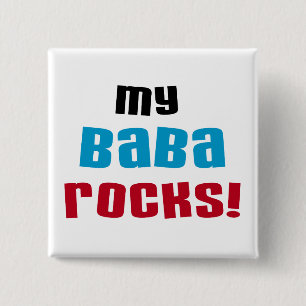 Bóton Quadrado 5.08cm Minha Baba Rocks T-shirts e presentes