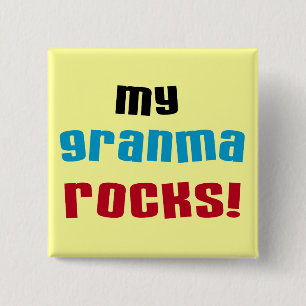 Bóton Quadrado 5.08cm Minha Granma Rocks T shirts e presentes