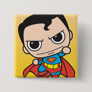 Bóton Quadrado 5.08cm Mini Superman Voando