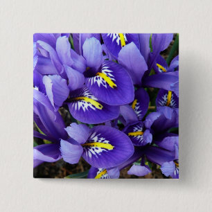 Bóton Quadrado 5.08cm Miniatura Azul Levanta Primavera Floral