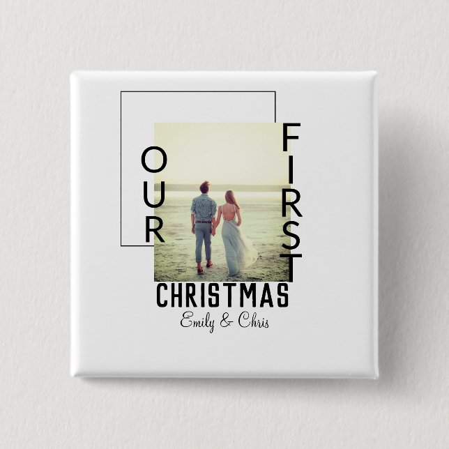 Bóton Quadrado 5.08cm Mínimo para adicionar o nome do casal no Primeiro  (Frente)