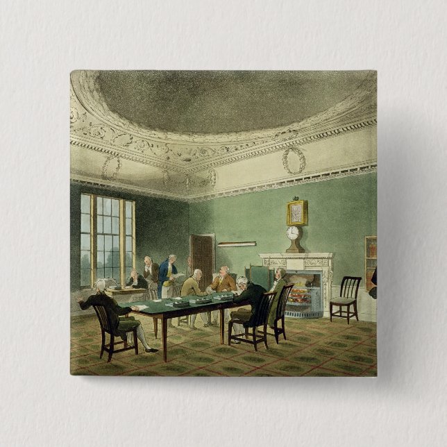 Bóton Quadrado 5.08cm Ministério do Comércio, 'do microcosmo de (Frente)