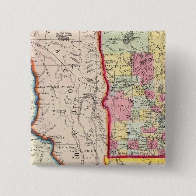 Bóton Quadrado 5.08cm Minnesota E Dacotah (Frente)