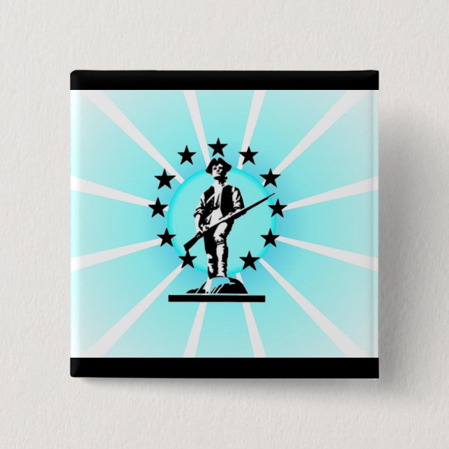 Bóton Quadrado 5.08cm Minuteman (Frente)