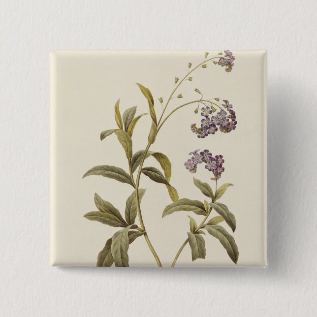 Bóton Quadrado 5.08cm Miosótis (Frente)