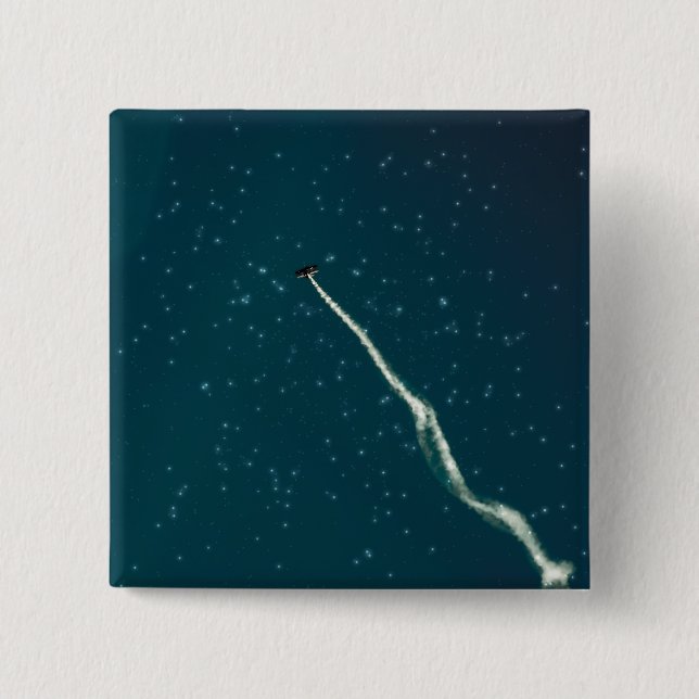 Bóton Quadrado 5.08cm Mira em direção às estrelas (Frente)