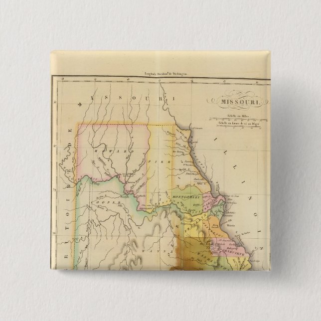 Bóton Quadrado 5.08cm Missouri EUA (Frente)