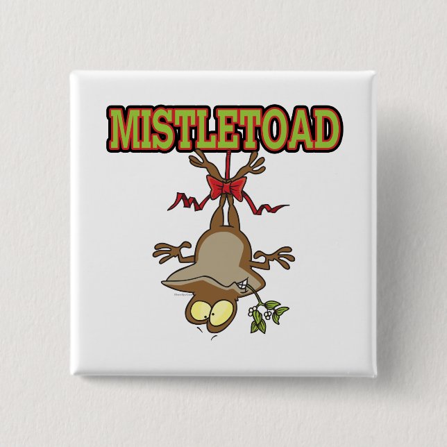 Bóton Quadrado 5.08cm Mistletoad Mistletoe Toad Cartoon (Frente)
