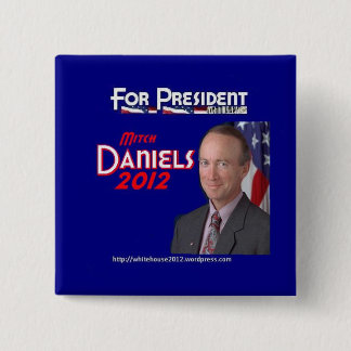 Bóton Quadrado 5.08cm Mitch Daniels para o presidente