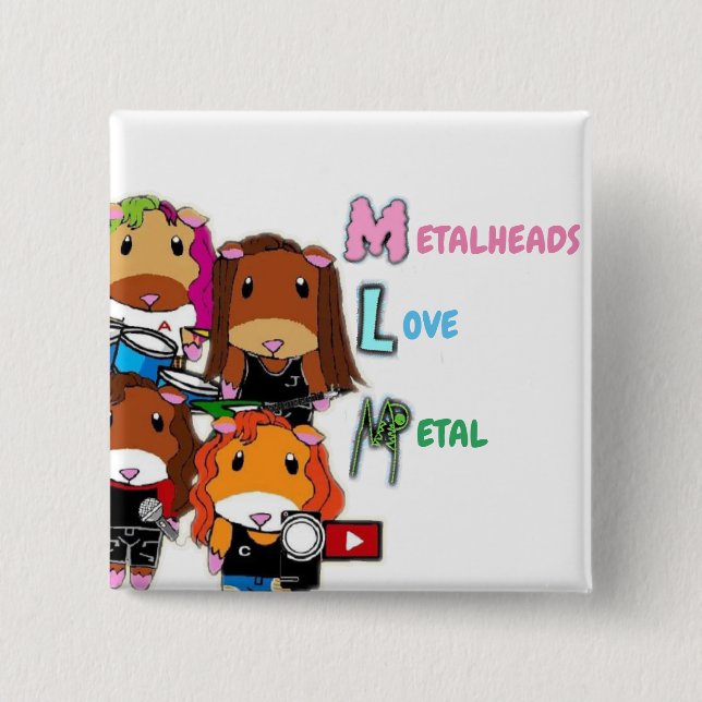 Bóton Quadrado 5.08cm MLM: Guiné PIgs (Frente)