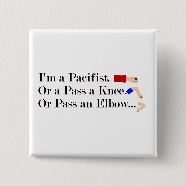 Bóton Quadrado 5.08cm MMA Pacifist Humor Design (Frente)