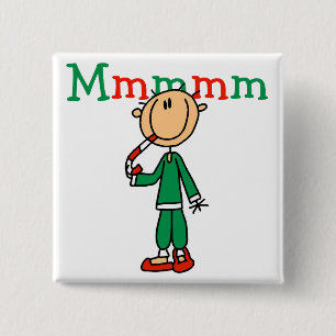 Bóton Quadrado 5.08cm Mmmm Candy Canes Camisetas e presentes