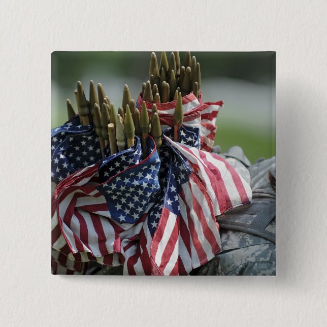 Bóton Quadrado 5.08cm Mochila de um soldado do Exército (Frente)