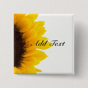 Bóton Quadrado 5.08cm Modelo de girassol