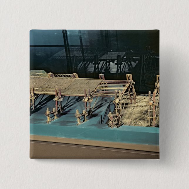 Bóton Quadrado 5.08cm Modelo de uma ponte sobre o Rhine (Frente)