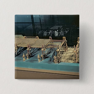 Bóton Quadrado 5.08cm Modelo de uma ponte sobre o Rhine