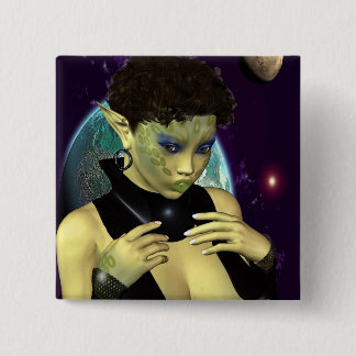 Bóton Quadrado 5.08cm Modelo do espaço da ficção científica