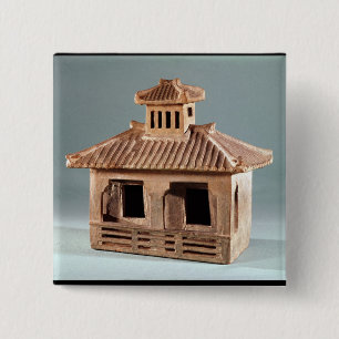 Bóton Quadrado 5.08cm Modelo funerário de uma casa, dinastia de Han