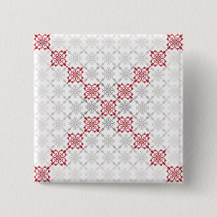 Bóton Quadrado 5.08cm Modelo geométrico II do sinal SUN letão tradiciona