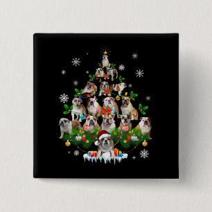 Bóton Quadrado 5.08cm Modos Ornamentos de árvores de Natal para Bulldo