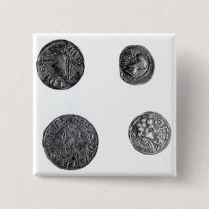 Bóton Quadrado 5.08cm Moedas de Cunobelinus ou de Cymbeline