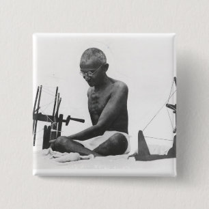 Bóton Quadrado 5.08cm Mohandas Karamchand Gandhi