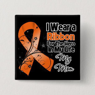 Bóton Quadrado 5.08cm Mom Hero in My Life Leukemia