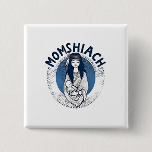 Bóton Quadrado 5.08cm Momhiach Jewish Hanukkah 2025 Mãe Jew