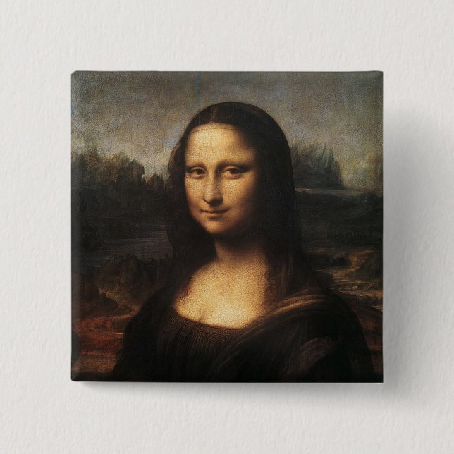 Bóton Quadrado 5.08cm Mona Lisa (Frente)